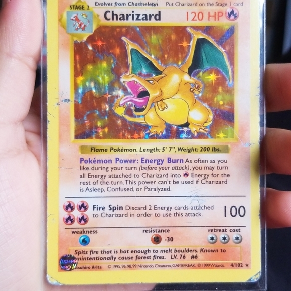 pokemon card charizard 1995 Charizard · Base First Edition #4 (Shadowless) main image 1